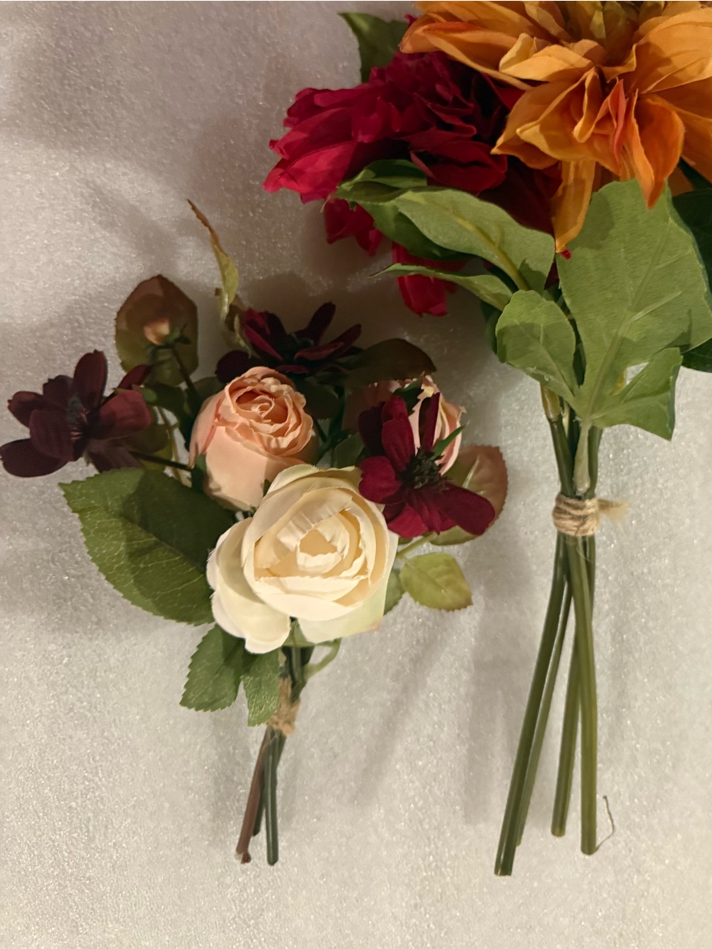 New Pottery Barn Romantic Rose Bud Bouquet, Blush, Ivory, Red